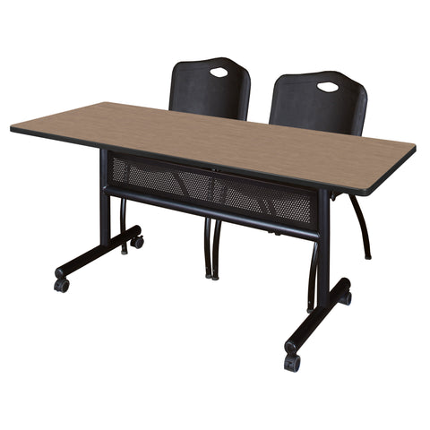 Regency Kobe 48 x 24 in. FlipTop Privacy Nesting Table 2 M Stack Chairs