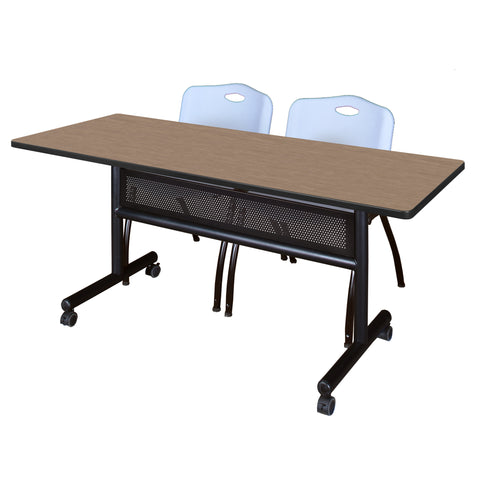 Regency Kobe 48 x 24 in. FlipTop Privacy Nesting Table 2 M Stack Chairs