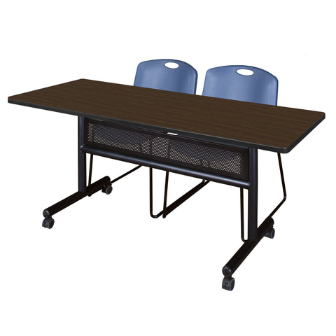 Regency Kobe 48 x 24 in. FlipTop Privacy Nesting Table 2 Zeng Stack Chairs