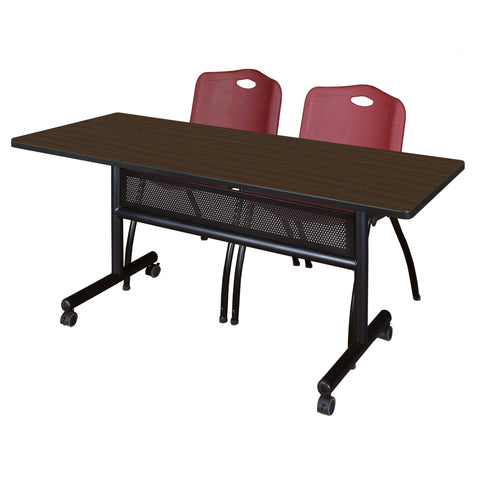 Regency Kobe 48 x 24 in. FlipTop Privacy Nesting Table 2 M Stack Chairs