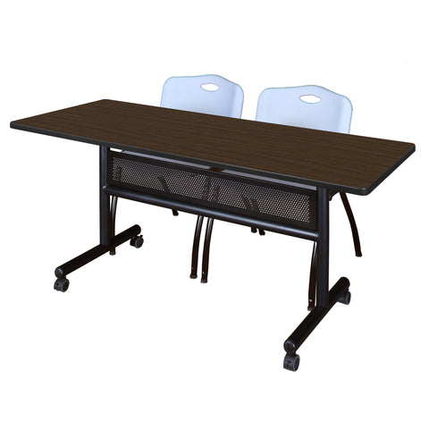 Regency Kobe 48 x 24 in. FlipTop Privacy Nesting Table 2 M Stack Chairs