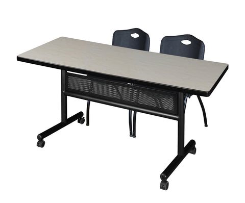 Regency Kobe 48 x 24 in. FlipTop Privacy Nesting Table 2 M Stack Chairs