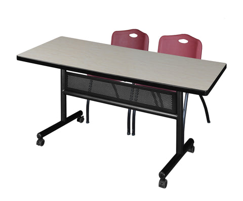 Regency Kobe 48 x 24 in. FlipTop Privacy Nesting Table 2 M Stack Chairs