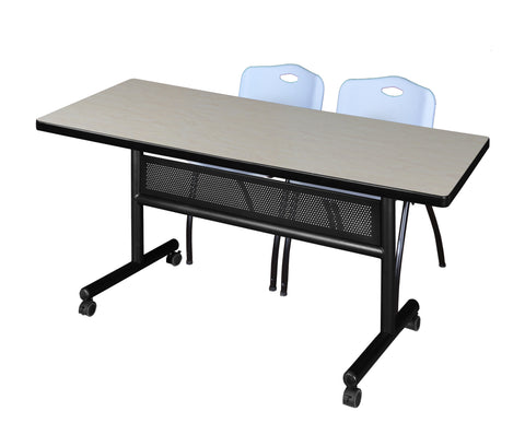 Regency Kobe 48 x 24 in. FlipTop Privacy Nesting Table 2 M Stack Chairs