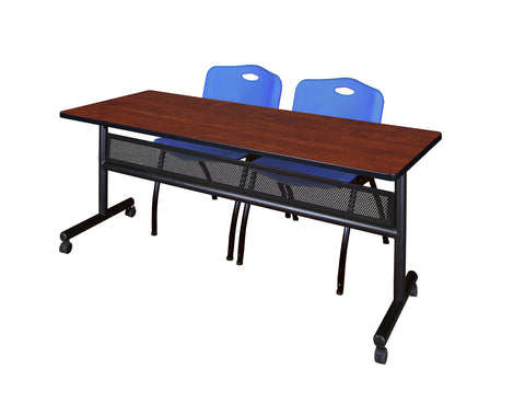 Regency Kobe 48 x 24 in. FlipTop Privacy Nesting Table 2 M Stack Chairs