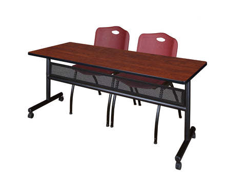 Regency Kobe 48 x 24 in. FlipTop Privacy Nesting Table 2 M Stack Chairs
