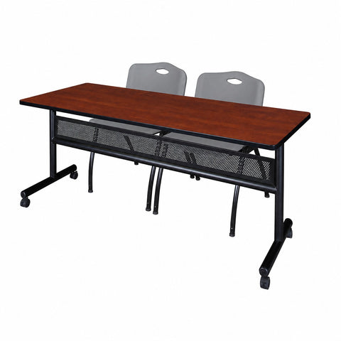 Regency Kobe 48 x 24 in. FlipTop Privacy Nesting Table 2 M Stack Chairs