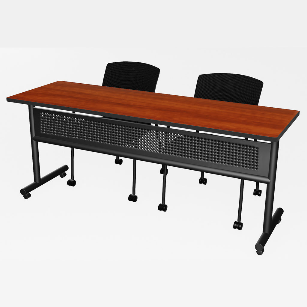 Regency Kobe 48 x 24 in. FlipTop Training Nesting Table w/ Modesty Panel & 2 Knight Mesh Chairs