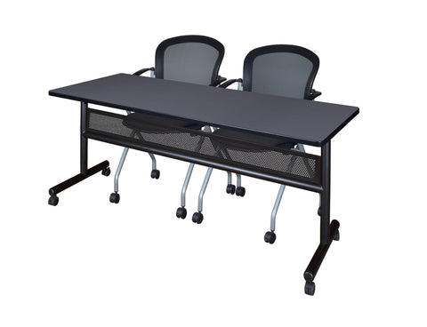 Regency Kobe 48 x 24 in. FlipTop Privacy Nesting Table 2 Cadence Nesting Chairs