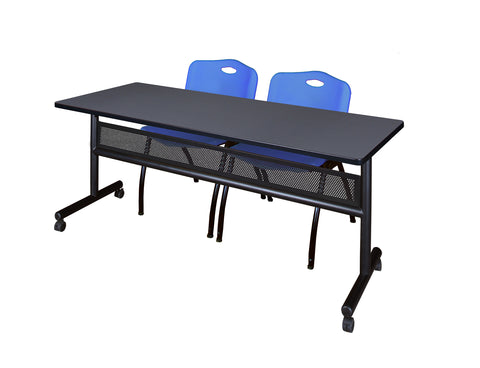 Regency Kobe 48 x 24 in. FlipTop Privacy Nesting Table 2 M Stack Chairs