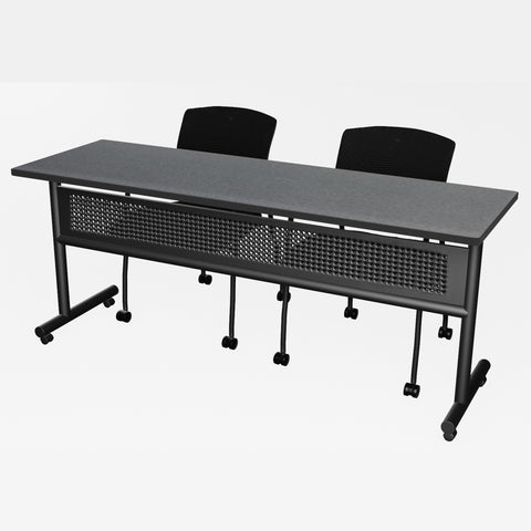 Regency Kobe 48 x 24 in. FlipTop Training Nesting Table w/ Modesty Panel & 2 Knight Mesh Chairs