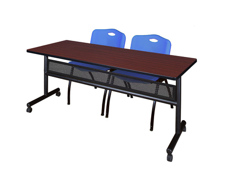 Regency Kobe 48 x 24 in. FlipTop Privacy Nesting Table 2 M Stack Chairs