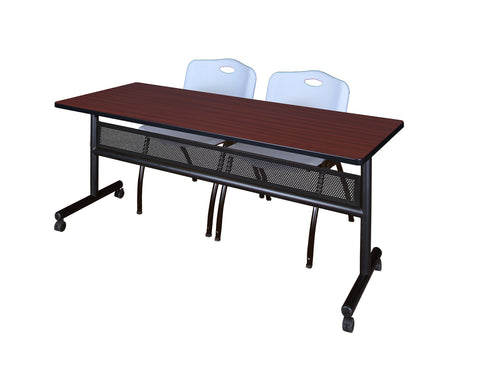 Regency Kobe 48 x 24 in. FlipTop Privacy Nesting Table 2 M Stack Chairs