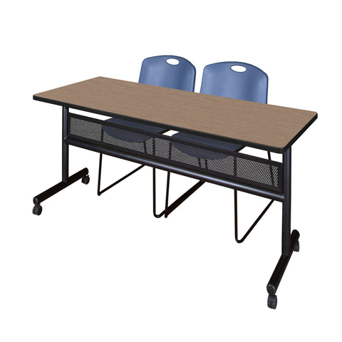 Regency Kobe 48 x 24 in. FlipTop Privacy Nesting Table 2 Zeng Stack Chairs