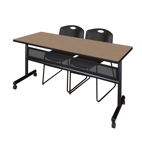 Regency Kobe 48 x 24 in. FlipTop Privacy Nesting Table 2 Zeng Stack Chairs