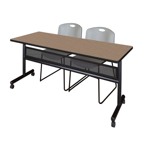 Regency Kobe 48 x 24 in. FlipTop Privacy Nesting Table 2 Zeng Stack Chairs