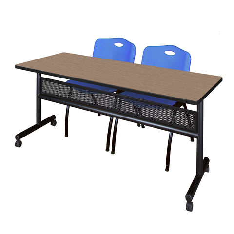 Regency Kobe 48 x 24 in. FlipTop Privacy Nesting Table 2 M Stack Chairs