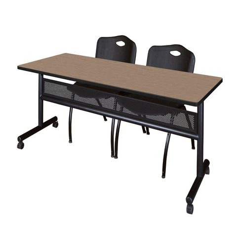 Regency Kobe 48 x 24 in. FlipTop Privacy Nesting Table 2 M Stack Chairs