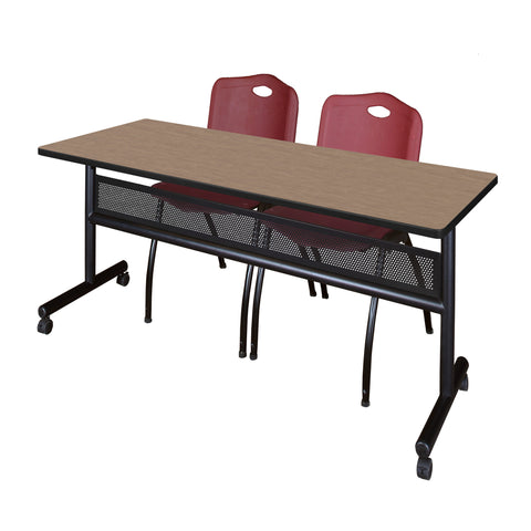 Regency Kobe 48 x 24 in. FlipTop Privacy Nesting Table 2 M Stack Chairs