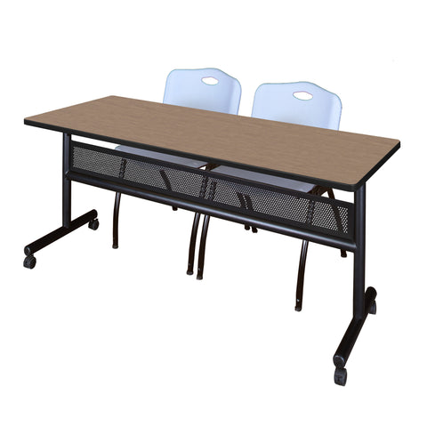 Regency Kobe 48 x 24 in. FlipTop Privacy Nesting Table 2 M Stack Chairs