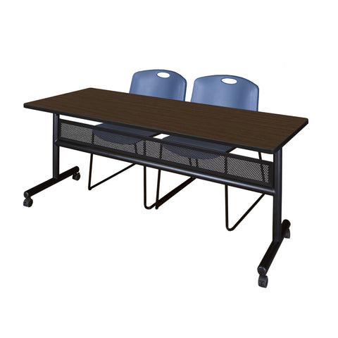 Regency Kobe 48 x 24 in. FlipTop Privacy Nesting Table 2 Zeng Stack Chairs