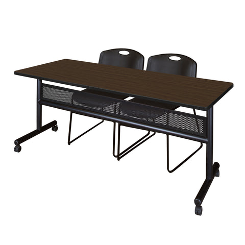 Regency Kobe 48 x 24 in. FlipTop Privacy Nesting Table 2 Zeng Stack Chairs