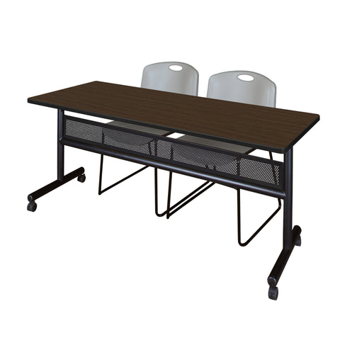 Regency Kobe 48 x 24 in. FlipTop Privacy Nesting Table 2 Zeng Stack Chairs