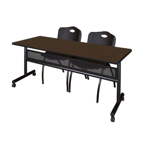 Regency Kobe 48 x 24 in. FlipTop Privacy Nesting Table 2 M Stack Chairs