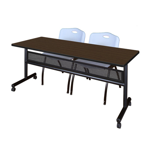 Regency Kobe 48 x 24 in. FlipTop Privacy Nesting Table 2 M Stack Chairs