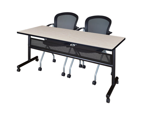 Regency Kobe 48 x 24 in. FlipTop Privacy Nesting Table 2 Cadence Nesting Chairs