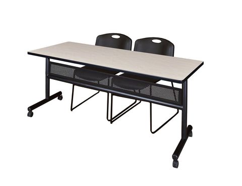 Regency Kobe 48 x 24 in. FlipTop Privacy Nesting Table 2 Zeng Stack Chairs