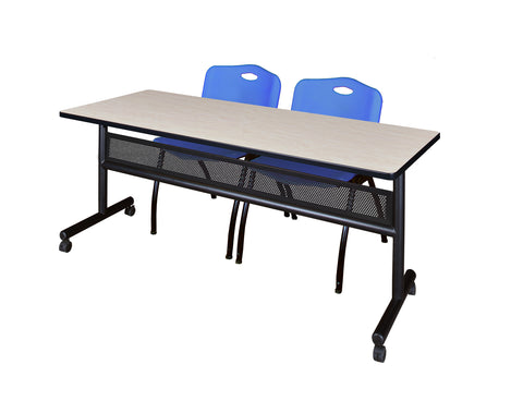 Regency Kobe 48 x 24 in. FlipTop Privacy Nesting Table 2 M Stack Chairs