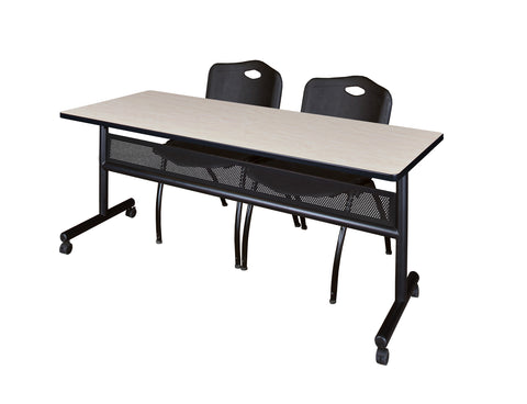 Regency Kobe 48 x 24 in. FlipTop Privacy Nesting Table 2 M Stack Chairs