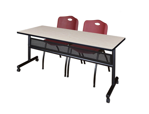 Regency Kobe 48 x 24 in. FlipTop Privacy Nesting Table 2 M Stack Chairs