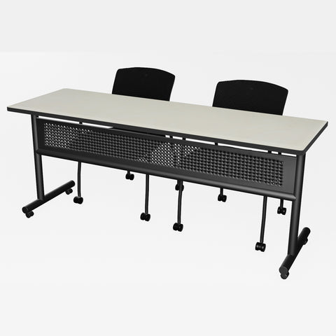 Regency Kobe 48 x 24 in. FlipTop Training Nesting Table w/ Modesty Panel & 2 Knight Mesh Chairs