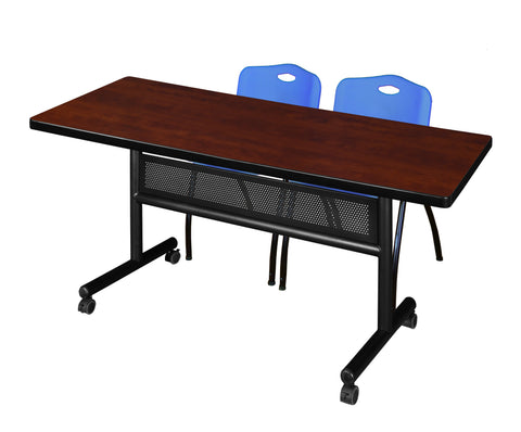 Regency Kobe 48 x 24 in. FlipTop Privacy Nesting Table 2 M Stack Chairs
