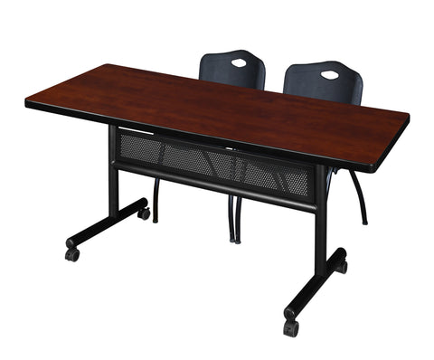 Regency Kobe 48 x 24 in. FlipTop Privacy Nesting Table 2 M Stack Chairs