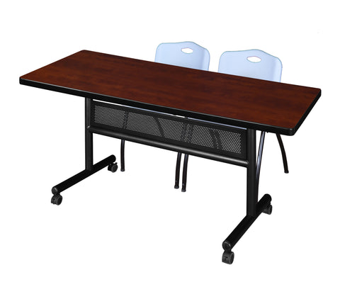 Regency Kobe 48 x 24 in. FlipTop Privacy Nesting Table 2 M Stack Chairs
