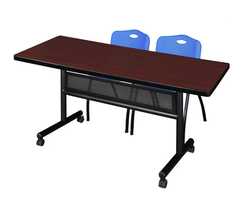 Regency Kobe 48 x 24 in. FlipTop Privacy Nesting Table 2 M Stack Chairs