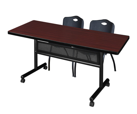 Regency Kobe 48 x 24 in. FlipTop Privacy Nesting Table 2 M Stack Chairs