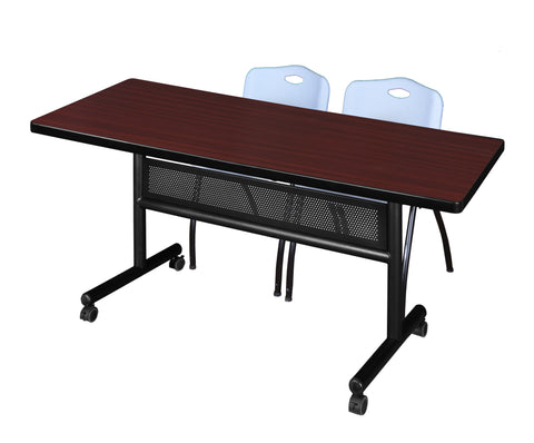 Regency Kobe 48 x 24 in. FlipTop Privacy Nesting Table 2 M Stack Chairs