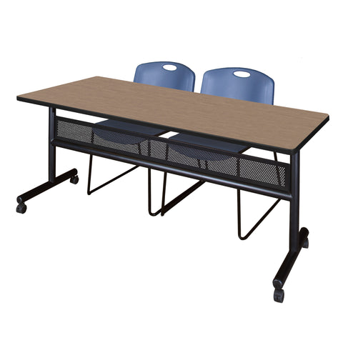 Regency Kobe 48 x 24 in. FlipTop Privacy Nesting Table 2 Zeng Stack Chairs