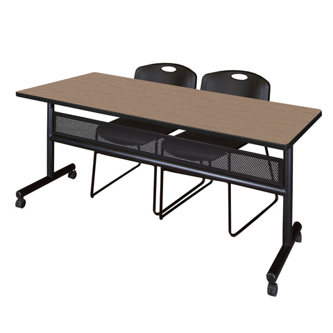 Regency Kobe 48 x 24 in. FlipTop Privacy Nesting Table 2 Zeng Stack Chairs