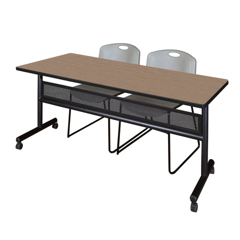 Regency Kobe 48 x 24 in. FlipTop Privacy Nesting Table 2 Zeng Stack Chairs