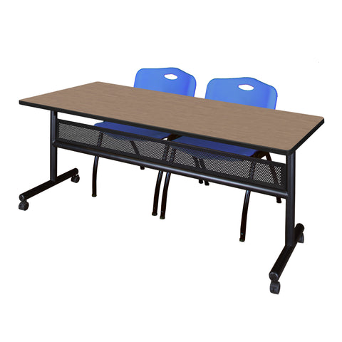 Regency Kobe 48 x 24 in. FlipTop Privacy Nesting Table 2 M Stack Chairs