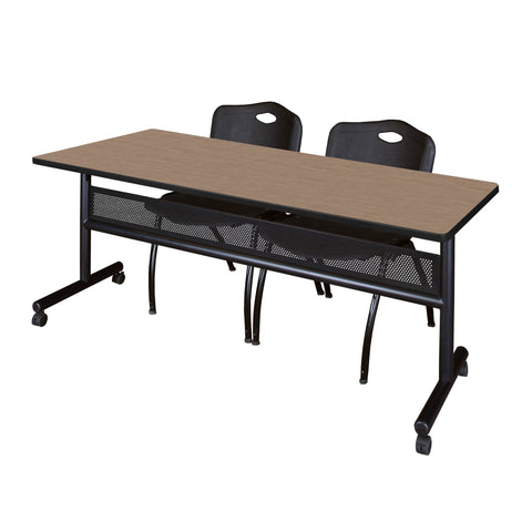 Regency Kobe 48 x 24 in. FlipTop Privacy Nesting Table 2 M Stack Chairs