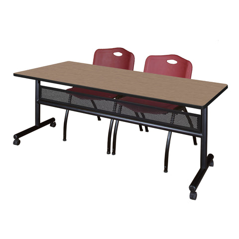 Regency Kobe 48 x 24 in. FlipTop Privacy Nesting Table 2 M Stack Chairs