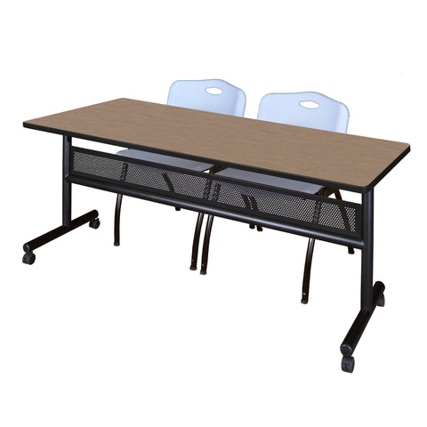 Regency Kobe 48 x 24 in. FlipTop Privacy Nesting Table 2 M Stack Chairs