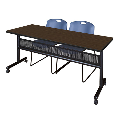 Regency Kobe 48 x 24 in. FlipTop Privacy Nesting Table 2 Zeng Stack Chairs