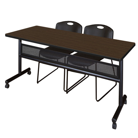 Regency Kobe 48 x 24 in. FlipTop Privacy Nesting Table 2 Zeng Stack Chairs